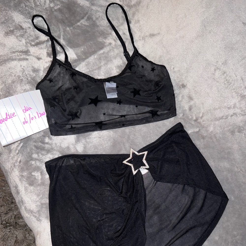 iHeartRaves Black Star Mini Skirt